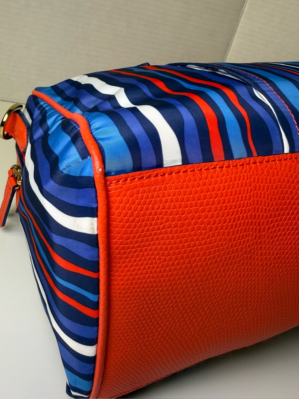 Vera Bradley Cobalt Stripe Preppy Poly Marlo Nylon Satchel Bag Crossbody Bag - Picture 16 of 16